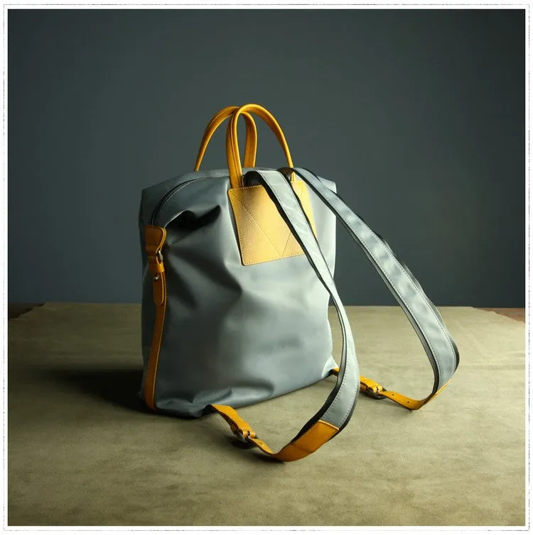 Womens Black Nylon Backpack Purse Best Satchel Backpack Nylon Leather School Rucksack for Ladies