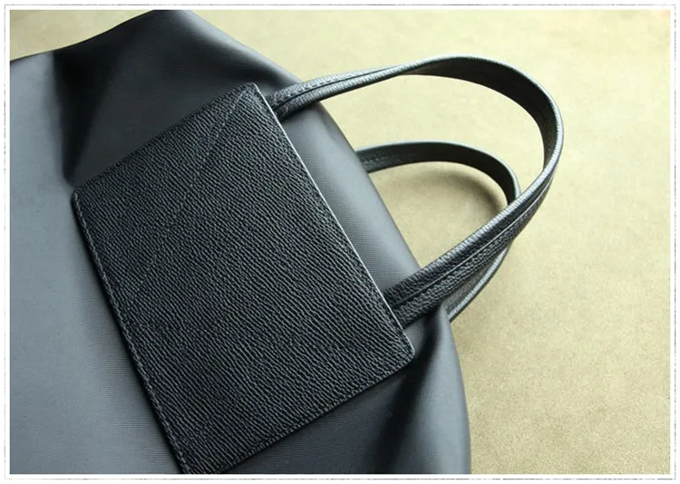 Womens Black Nylon Backpack Purse Best Satchel Backpack Nylon Leather School Rucksack for Ladies