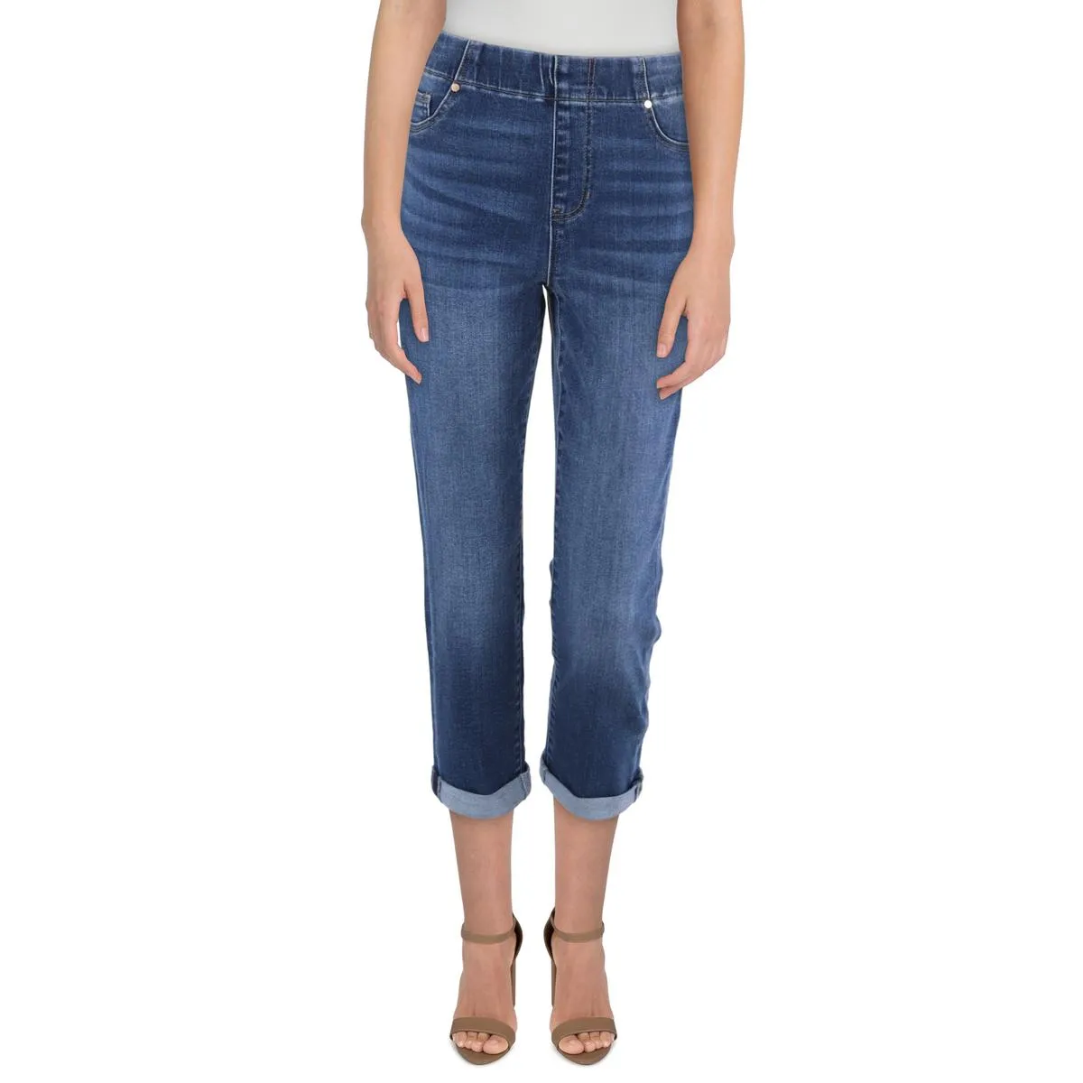 Womens Faded Denim Skinny Jeans