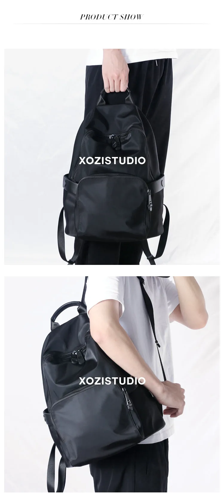 Womens Nylon Backpack Best Satchel Backpack Purse Nylon Black School Rucksack for Ladies