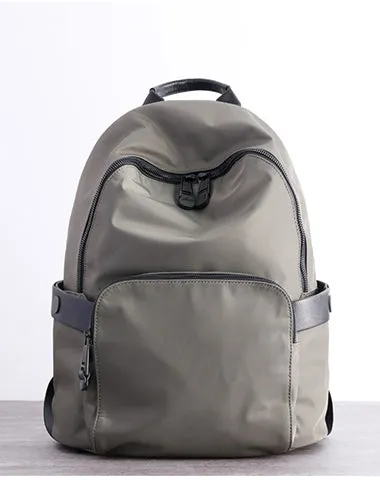 Womens Nylon Backpack Best Satchel Backpack Purse Nylon Gray School Rucksack for Ladies