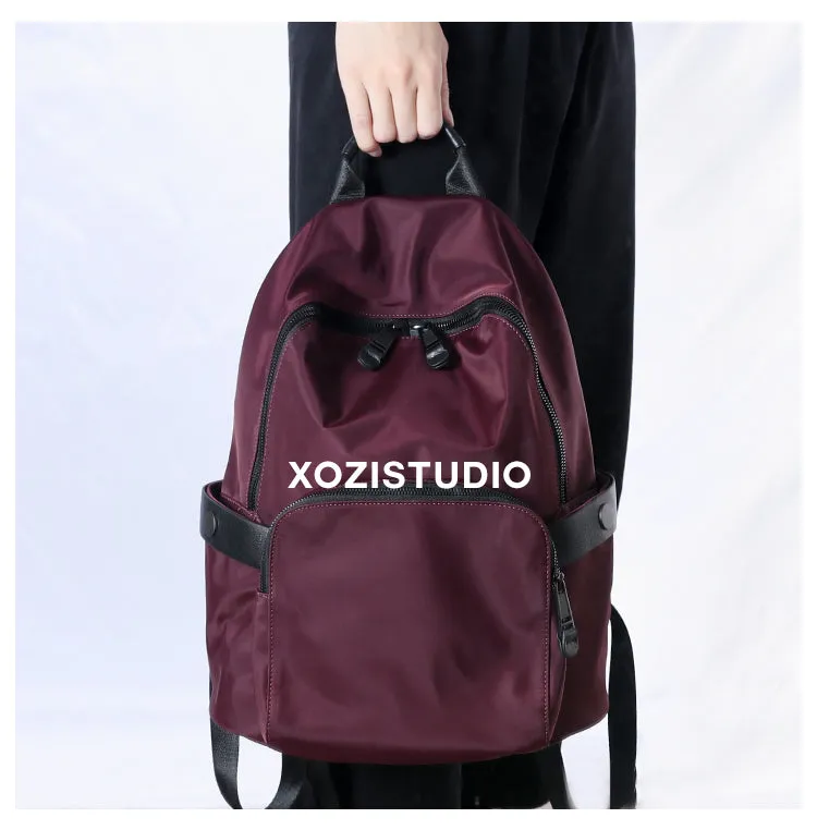 Womens Nylon Backpack Best Satchel Backpack Purse Nylon Gray School Rucksack for Ladies