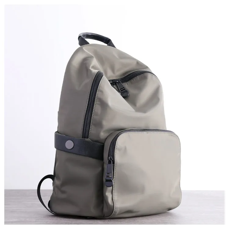 Womens Nylon Backpack Best Satchel Backpack Purse Nylon Gray School Rucksack for Ladies