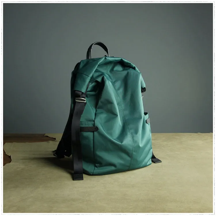 Womens Nylon Large Backpack Purse Army Green Nylon Travel Backpack School Rucksack for Ladies
