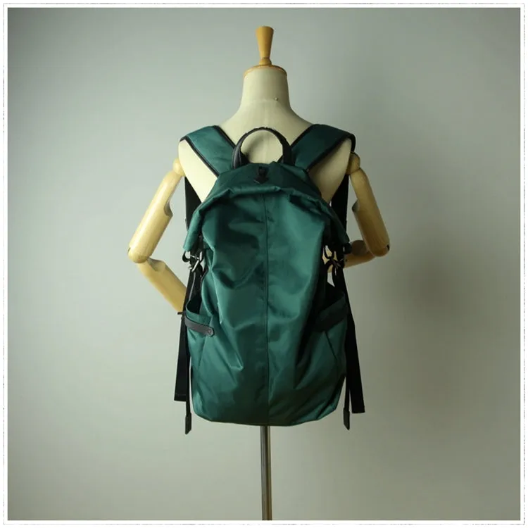 Womens Nylon Large Backpack Purse Army Green Nylon Travel Backpack School Rucksack for Ladies