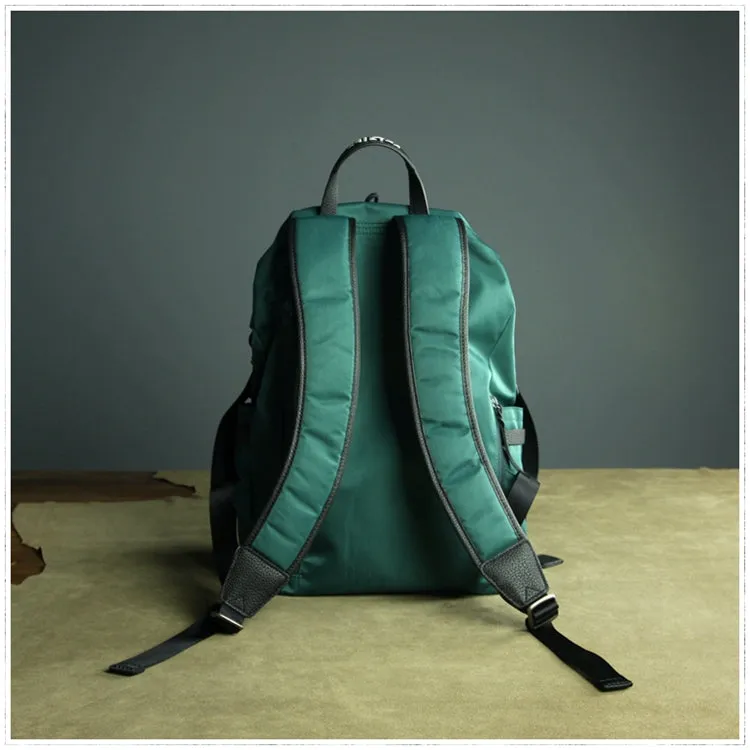 Womens Nylon Large Backpack Purse Army Green Nylon Travel Backpack School Rucksack for Ladies