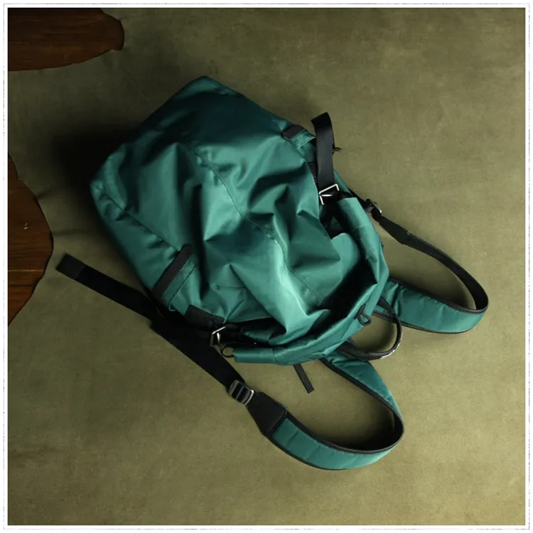 Womens Nylon Large Backpack Purse Army Green Nylon Travel Backpack School Rucksack for Ladies