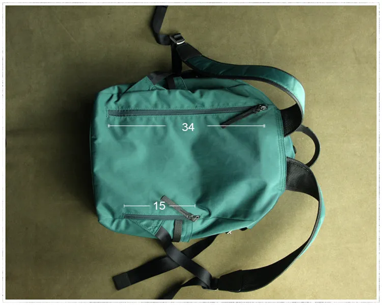 Womens Nylon Large Backpack Purse Army Green Nylon Travel Backpack School Rucksack for Ladies