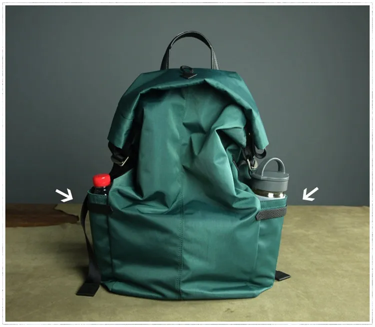 Womens Nylon Large Backpack Purse Army Green Nylon Travel Backpack School Rucksack for Ladies