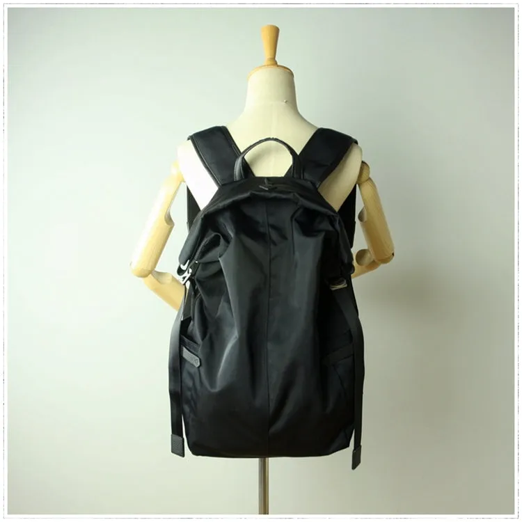 Womens Nylon Large Backpack Purse Khaki Nylon Travel Backpack School Rucksack for Ladies