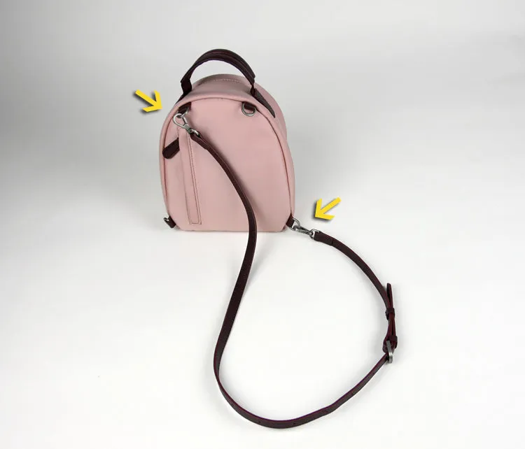 Womens Nylon Small Backpack Purse Light Gray Convertible Crossbody Bag Nylon Backpack Shoulder Bag for Ladies