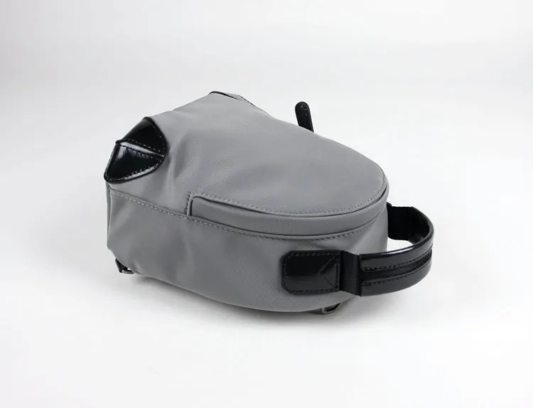 Womens Nylon Small Backpack Purse Light Gray Convertible Crossbody Bag Nylon Backpack Shoulder Bag for Ladies