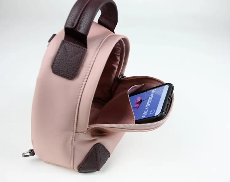 Womens Nylon Small Backpack Purse Wine Convertible Crossbody Bag Nylon Backpack Shoulder Bag for Ladies