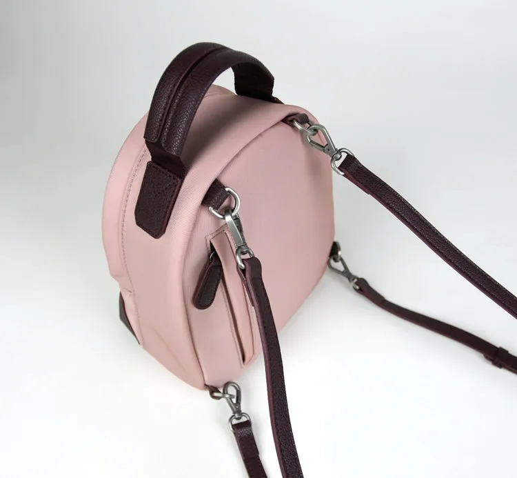 Womens Nylon Small Backpack Purse Wine Convertible Crossbody Bag Nylon Backpack Shoulder Bag for Ladies