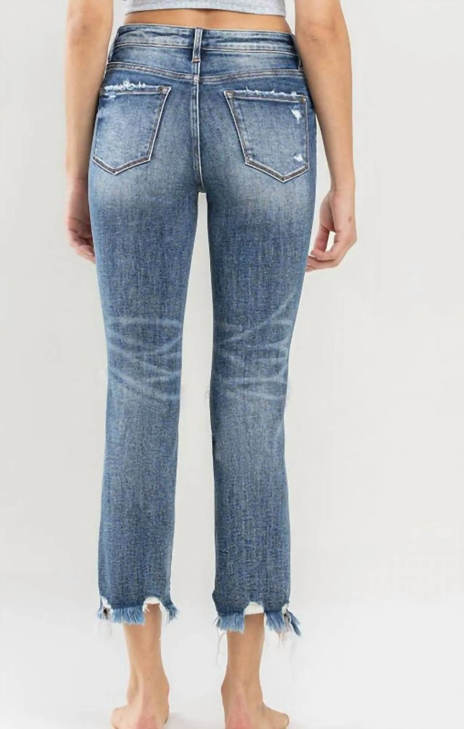 Women's Plus Size High Rise Slim Straight Record Setting Jean In Medium Blue
