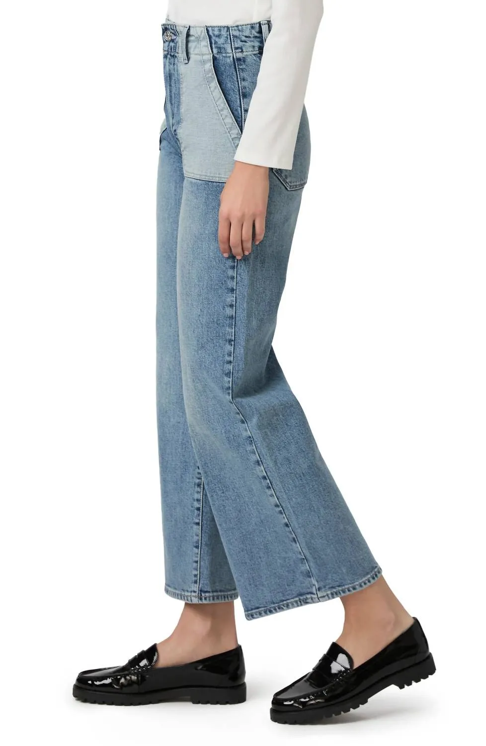 Women's Sasha Ankle With Reverse Utility Pockets Jean In Saylor Distressed