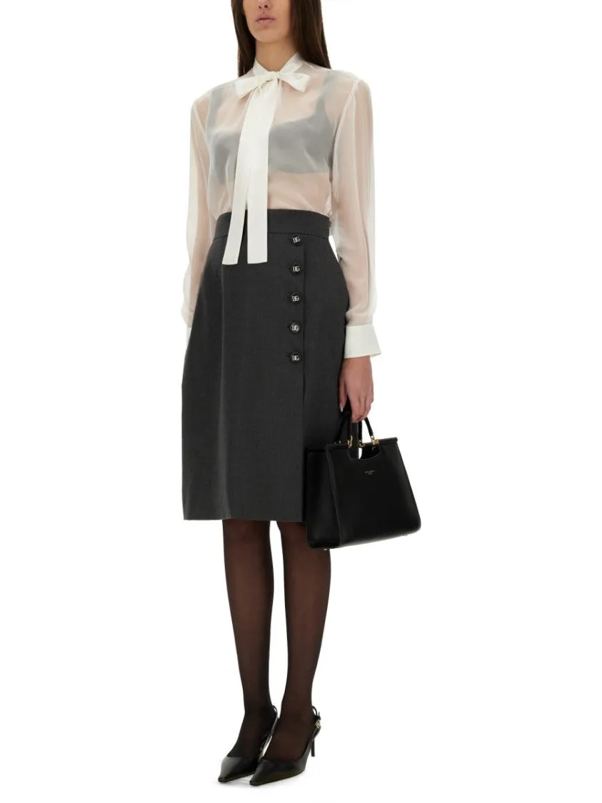 Wool Midi Skirt
