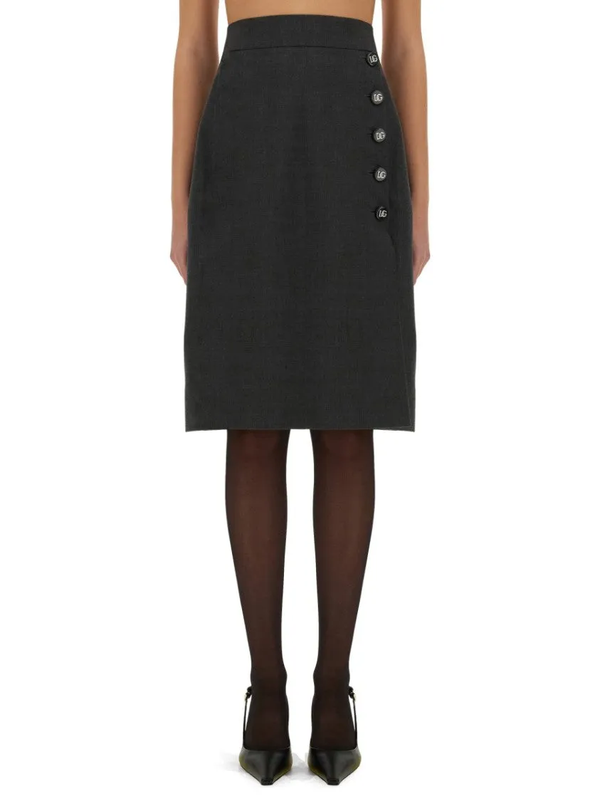 Wool Midi Skirt