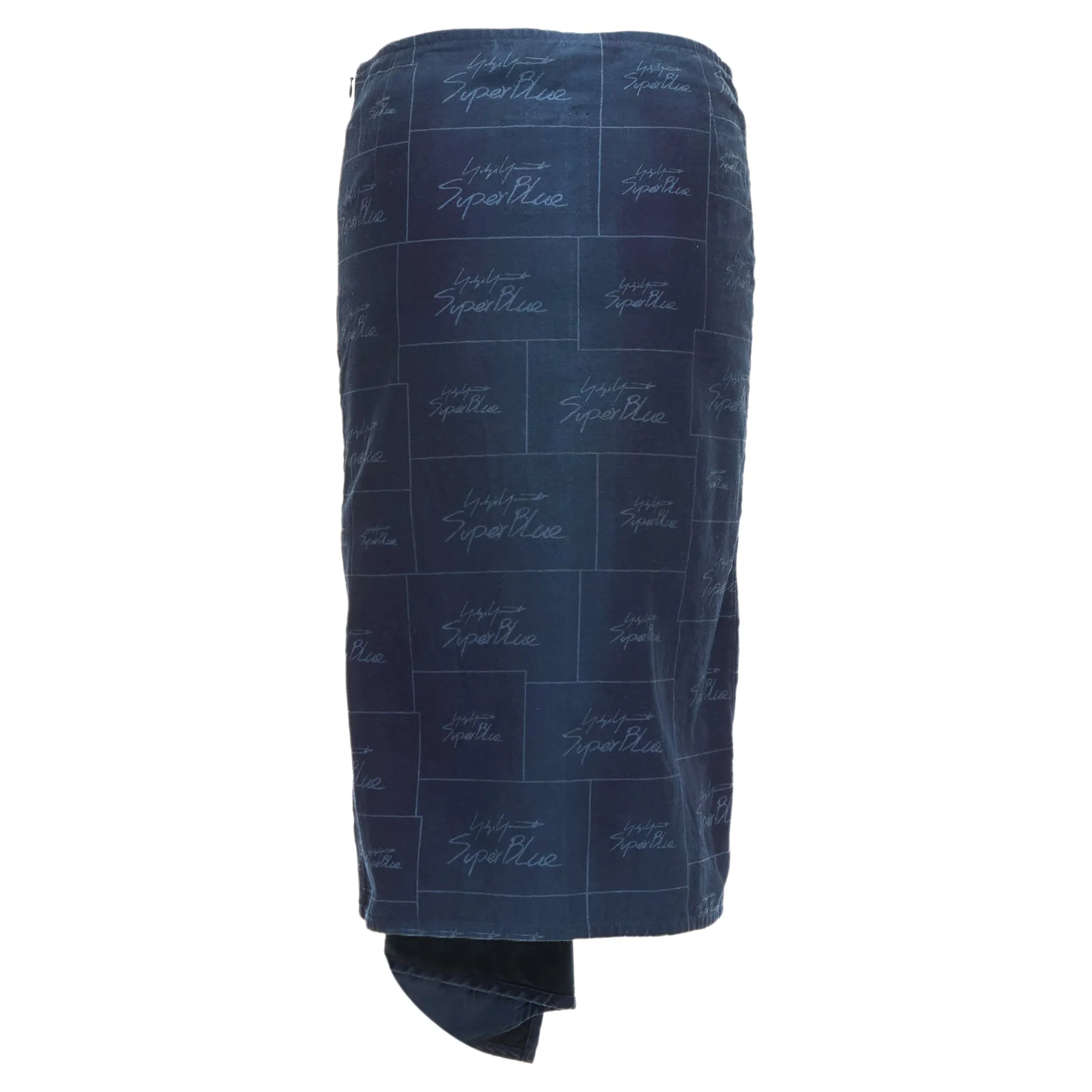 Yohji Yamamoto Noir Super cotton logo print laced up skirt