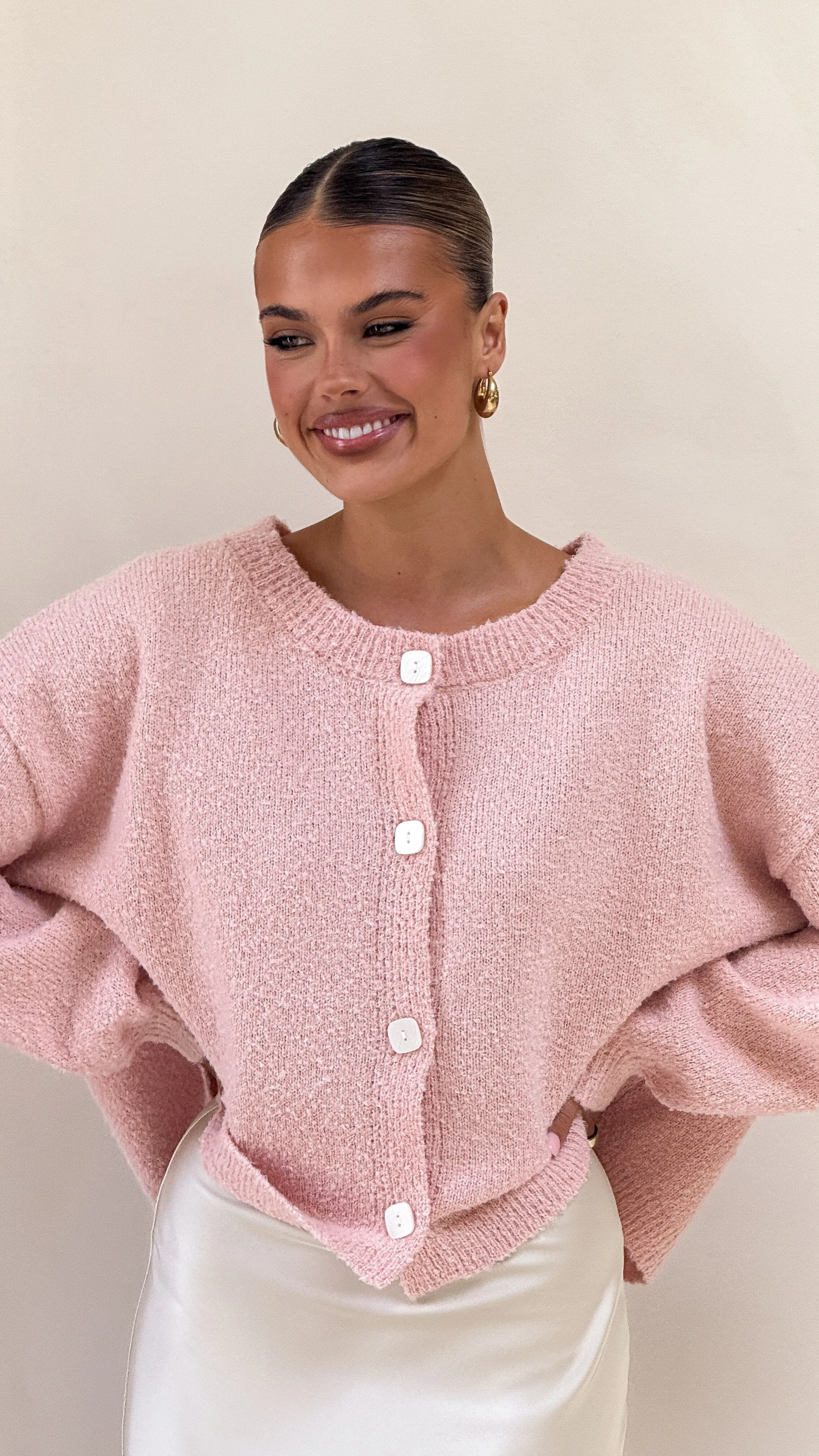 Zelara Knit Cardigan - Blush