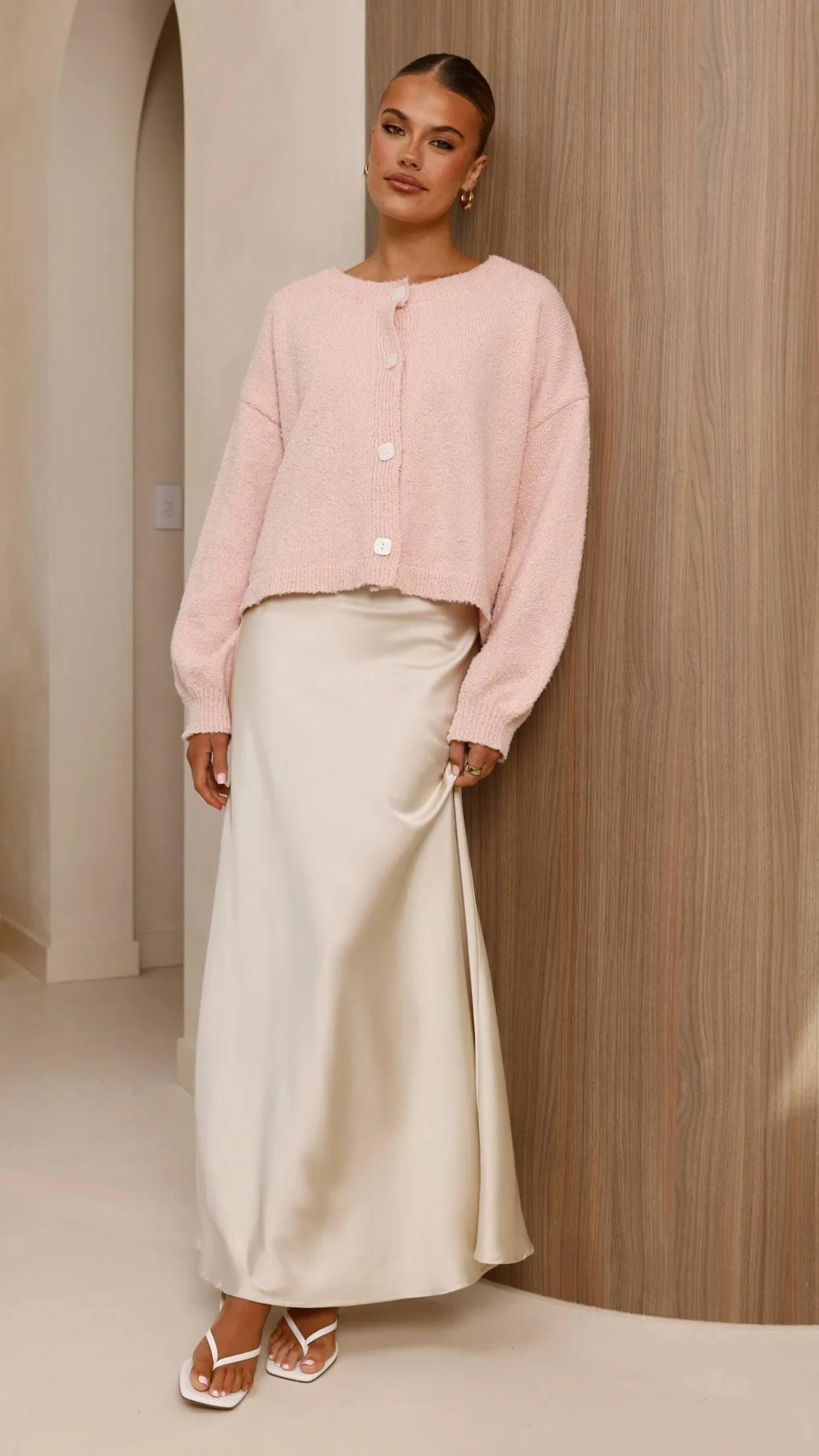 Zelara Knit Cardigan - Blush